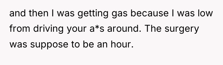 and then I was getting gas because I was low...