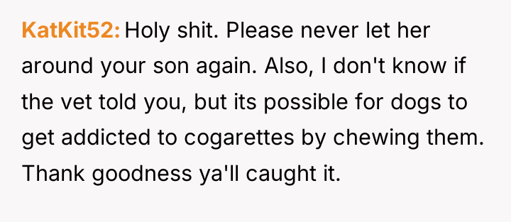 KatKit52 Holy shit. Please never let her around your son...