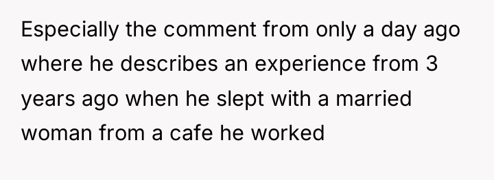 Especially the comment from only a day ago where he...