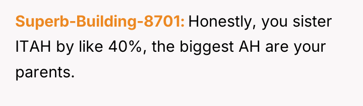 Superb-Building-8701 Honestly, you sister ITAH by like 40%, the biggest...