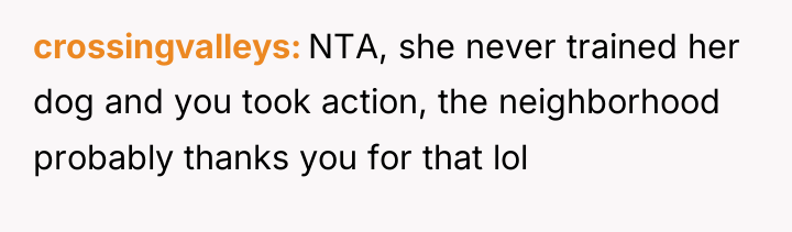 crossingvalleys NTA, she never trained her dog and you took...