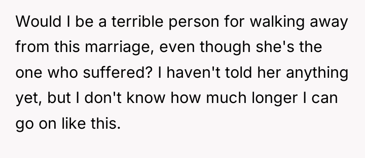Would I be a terrible person for walking away from...
