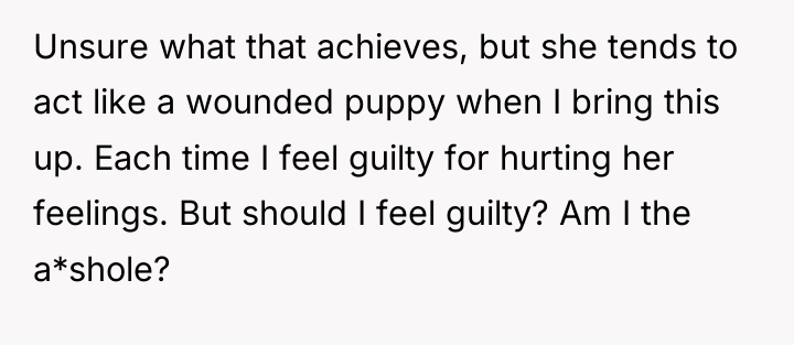 Unsure what that achieves, but she tends to act like...