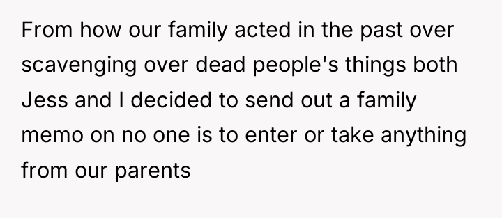 From how our family acted in the past over scavenging...