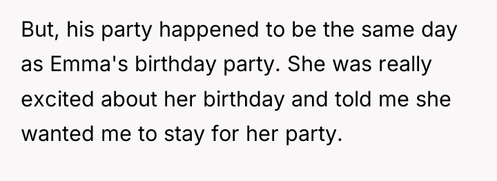 But, his party happened to be the same day as...