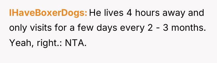 IHaveBoxerDogs He lives 4 hours away and only visits for...