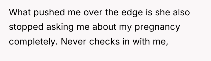 What pushed me over the edge is she also stopped...
