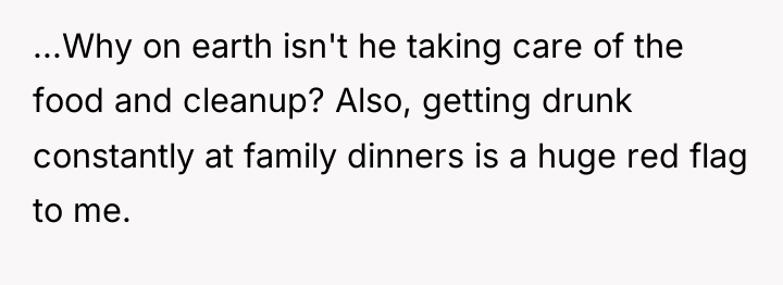 ...Why on earth isn't he taking care of the food...