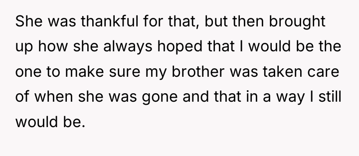 She was thankful for that, but then brought up how...
