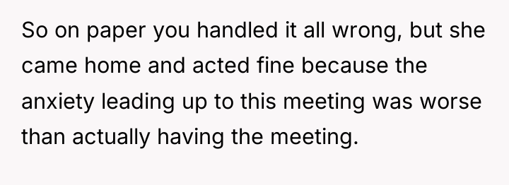 So on paper you handled it all wrong, but she...