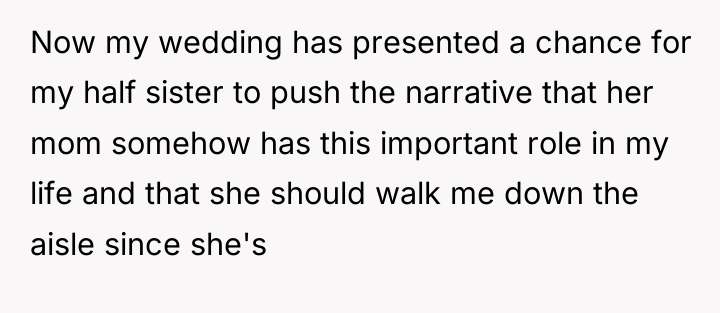 Now my wedding has presented a chance for my half...