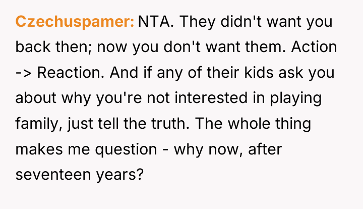 Czechuspamer NTA. They didn't want you back then; now you...