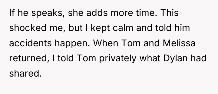 If he speaks, she adds more time. This shocked me,...