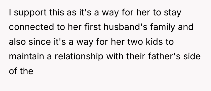 I support this as it's a way for her to...