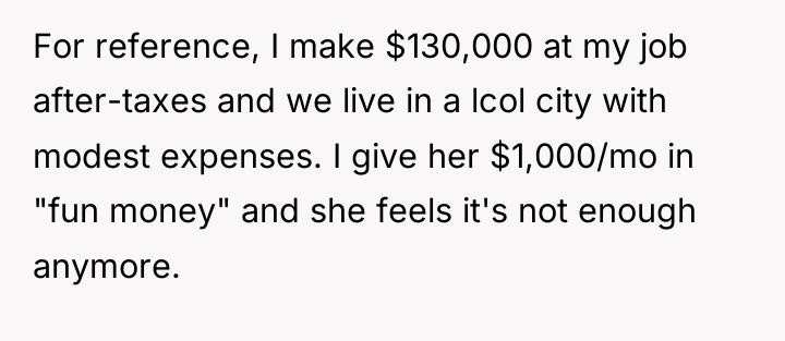 For reference, I make $130,000 at my job after-taxes and...