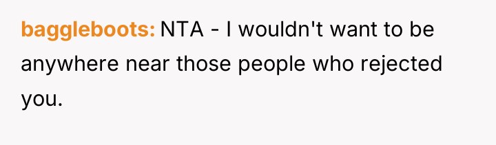 baggleboots NTA - I wouldn't want to be anywhere near...