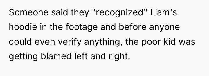 Someone said they "recognized" Liam's hoodie in the footage and...