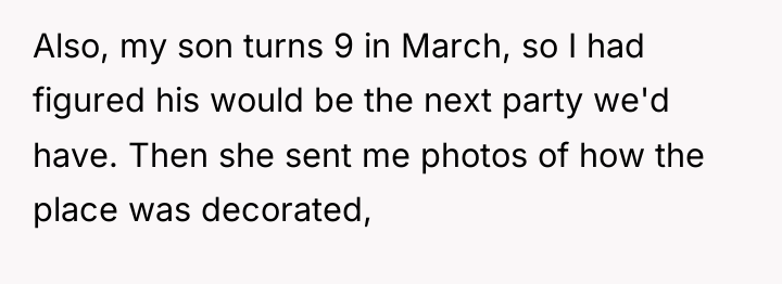 Also, my son turns 9 in March, so I had...