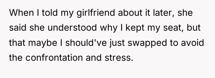When I told my girlfriend about it later, she said...