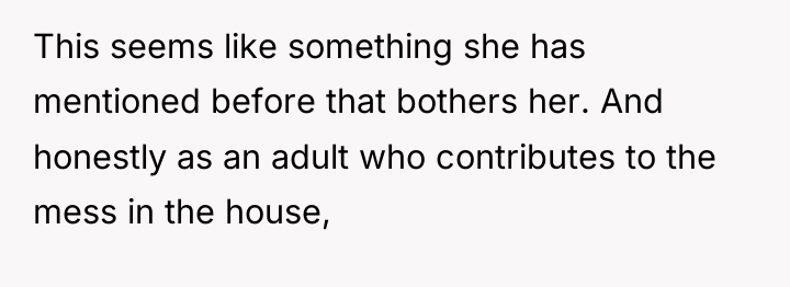 This seems like something she has mentioned before that bothers...