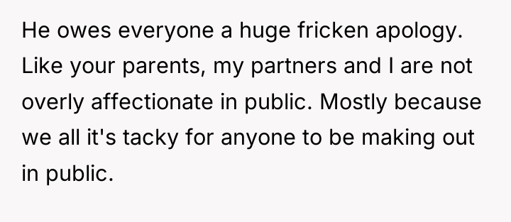 He owes everyone a huge fricken apology. Like your parents,...