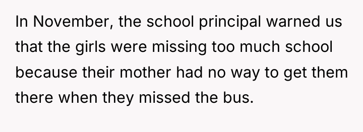 In November, the school principal warned us that the girls...