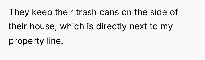 They keep their trash cans on the side of their...