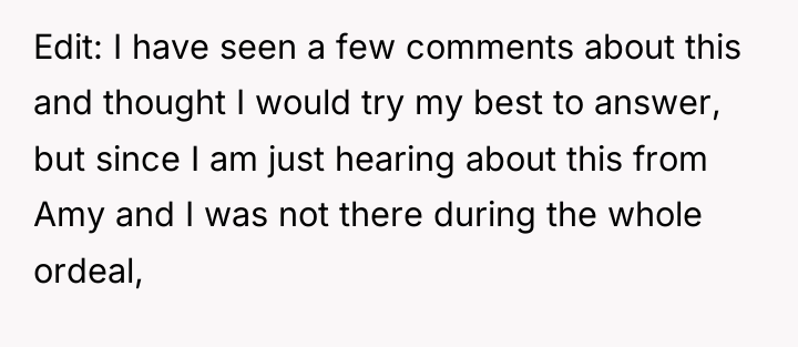 Edit: I have seen a few comments about this and...