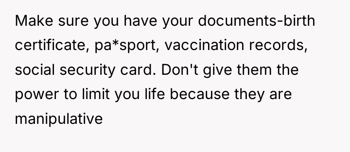 Make sure you have your documents-birth certificate, pa*sport, vaccination records,...