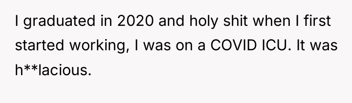 I graduated in 2020 and holy shit when I first...