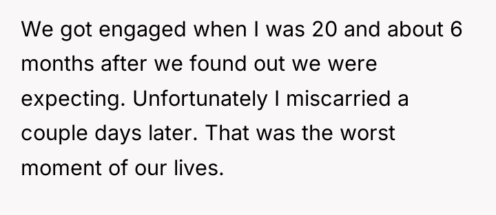 We got engaged when I was 20 and about 6...