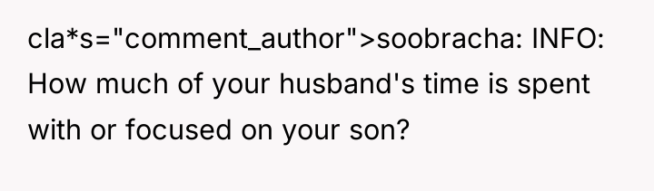 cla*s="comment_author">soobracha: INFO: How much of your husband's time is spent...