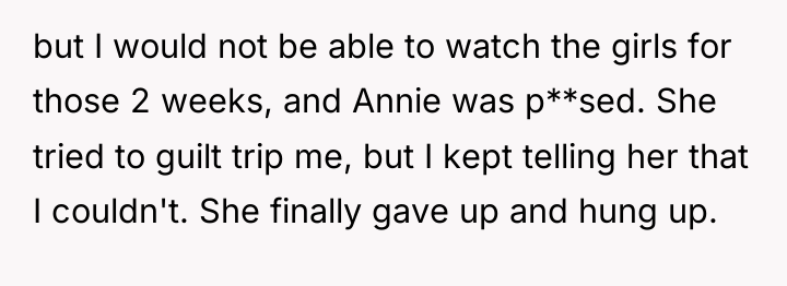 but I would not be able to watch the girls...