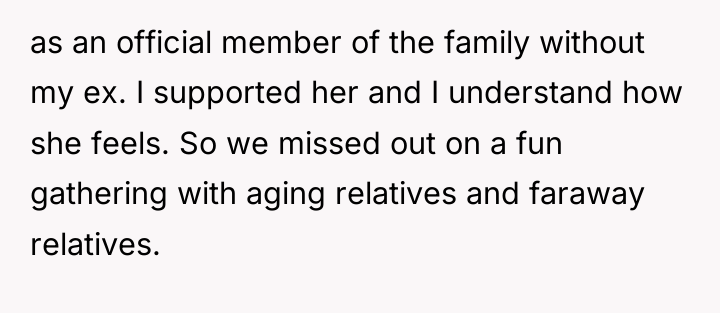 as an official member of the family without my ex....