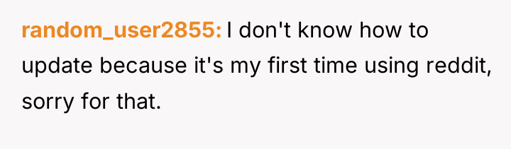 random_user2855 I don't know how to update because it's my...