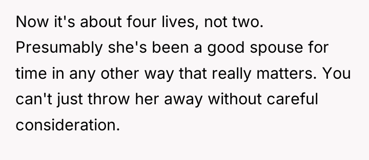 Now it's about four lives, not two. Presumably she's been...