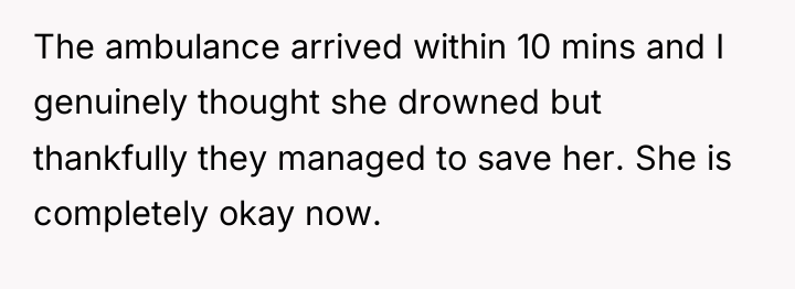 The ambulance arrived within 10 mins and I genuinely thought...
