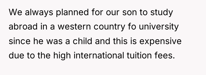We always planned for our son to study abroad in...