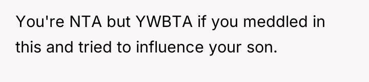 You're NTA but YWBTA if you meddled in this and...