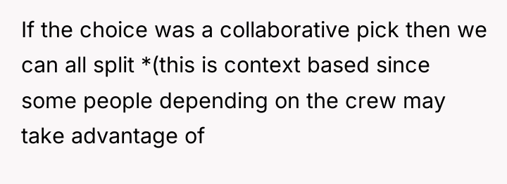 If the choice was a collaborative pick then we can...