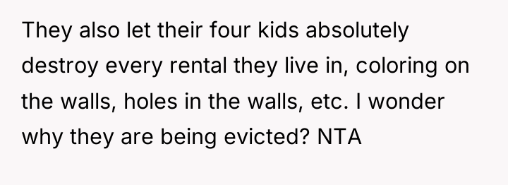 They also let their four kids absolutely destroy every rental...