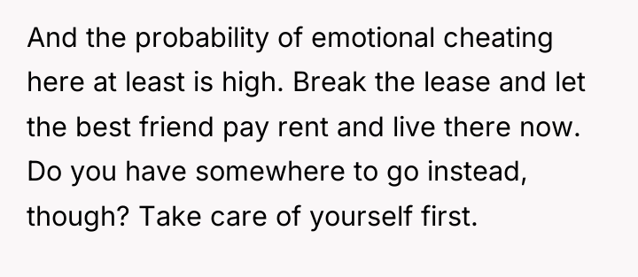 And the probability of emotional cheating here at least is...