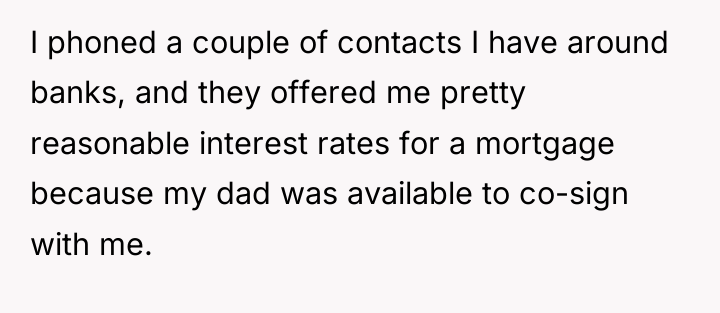 I phoned a couple of contacts I have around banks,...