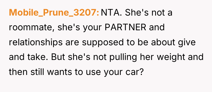 Mobile_Prune_3207 NTA. She's not a roommate, she's your PARTNER and...