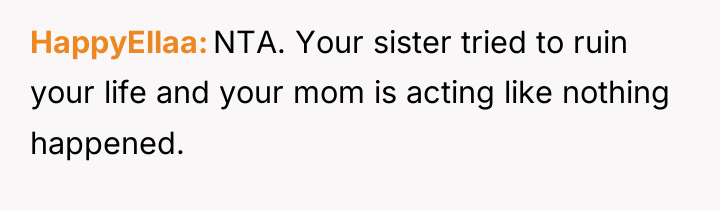 HappyEllaa NTA. Your sister tried to ruin your life and...