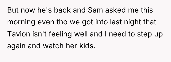 But now he's back and Sam asked me this morning...
