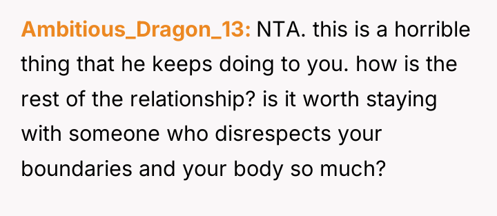 Ambitious_Dragon_13 NTA. this is a horrible thing that he keeps...
