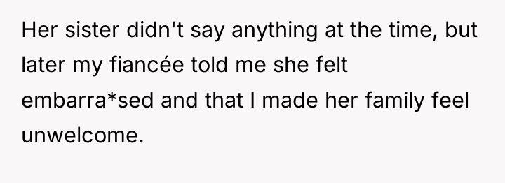 Her sister didn't say anything at the time, but later...