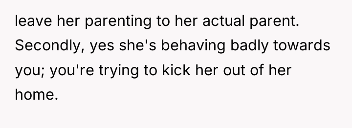 leave her parenting to her actual parent. Secondly, yes she's...
