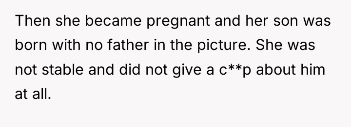 Then she became pregnant and her son was born with...